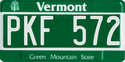 VT license plate PKF572