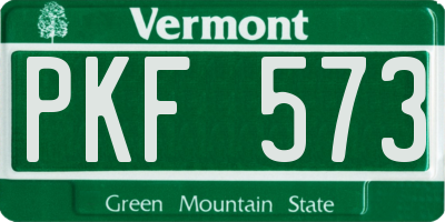 VT license plate PKF573
