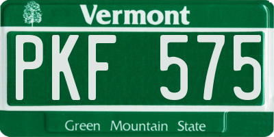VT license plate PKF575