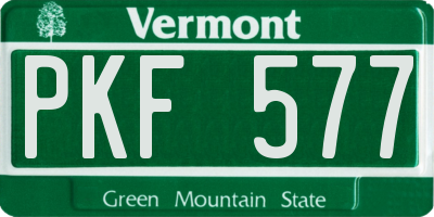VT license plate PKF577