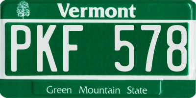 VT license plate PKF578