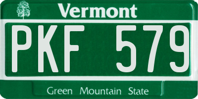 VT license plate PKF579