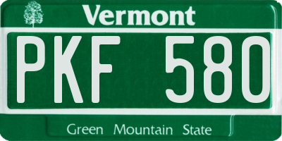 VT license plate PKF580