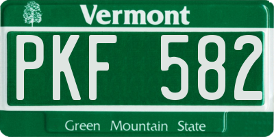 VT license plate PKF582