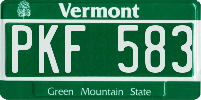 VT license plate PKF583