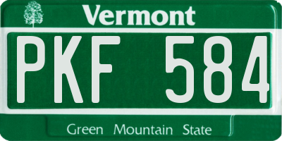 VT license plate PKF584