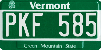 VT license plate PKF585