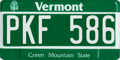 VT license plate PKF586