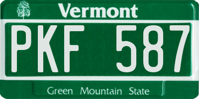 VT license plate PKF587