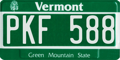VT license plate PKF588