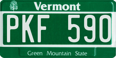 VT license plate PKF590