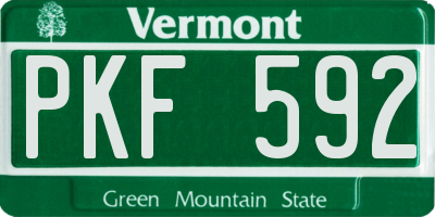 VT license plate PKF592