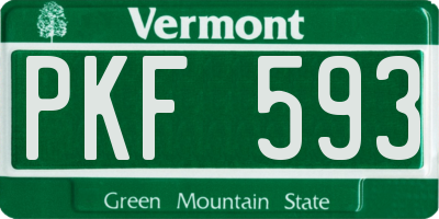 VT license plate PKF593