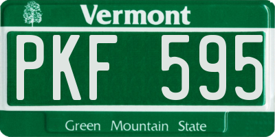 VT license plate PKF595