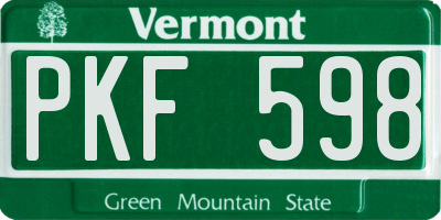 VT license plate PKF598