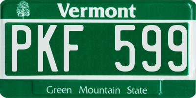 VT license plate PKF599