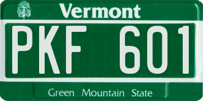 VT license plate PKF601