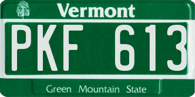 VT license plate PKF613