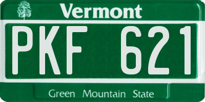 VT license plate PKF621
