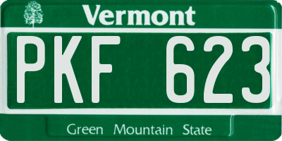 VT license plate PKF623