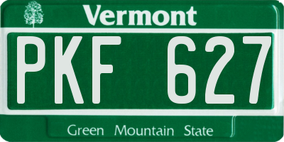 VT license plate PKF627