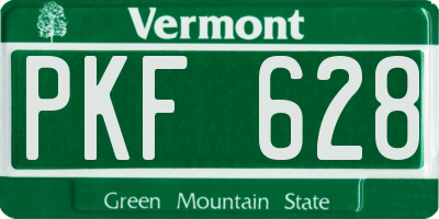 VT license plate PKF628
