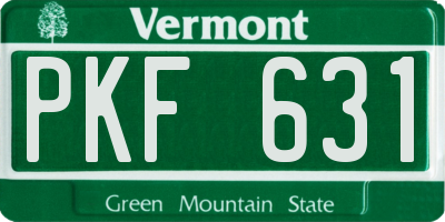 VT license plate PKF631