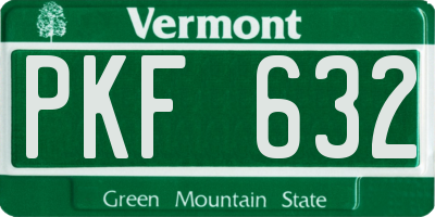 VT license plate PKF632