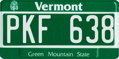 VT license plate PKF638