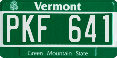 VT license plate PKF641
