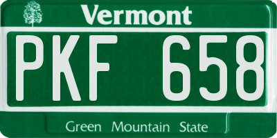 VT license plate PKF658