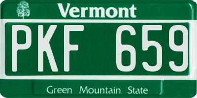 VT license plate PKF659
