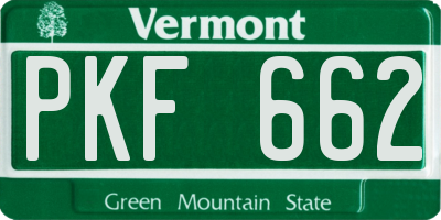 VT license plate PKF662