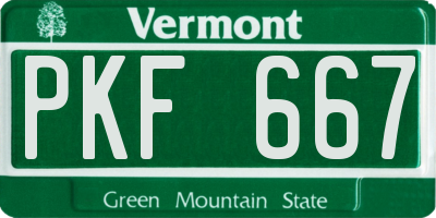 VT license plate PKF667