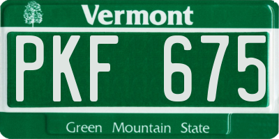 VT license plate PKF675