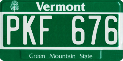 VT license plate PKF676