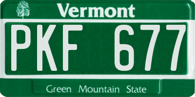 VT license plate PKF677