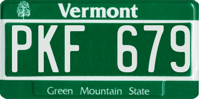 VT license plate PKF679