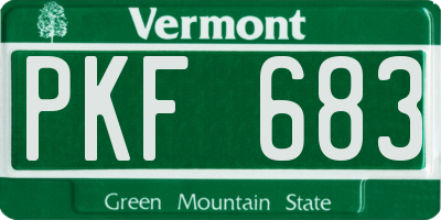 VT license plate PKF683