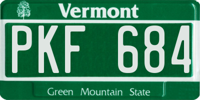 VT license plate PKF684
