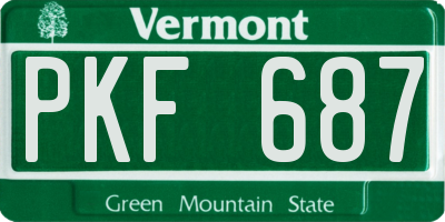 VT license plate PKF687