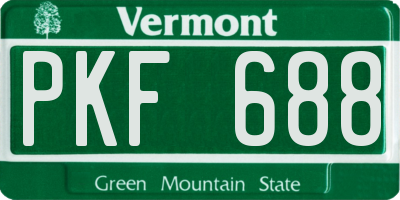 VT license plate PKF688