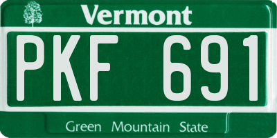 VT license plate PKF691