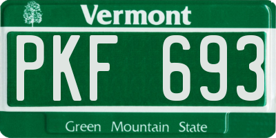 VT license plate PKF693