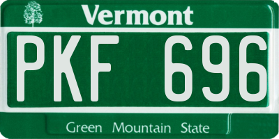 VT license plate PKF696