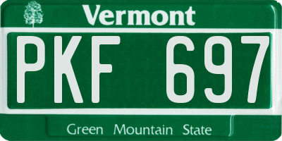 VT license plate PKF697