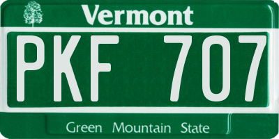 VT license plate PKF707
