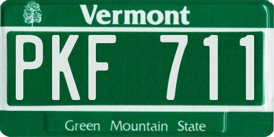 VT license plate PKF711