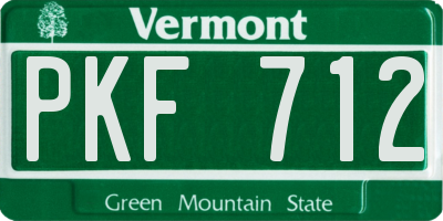 VT license plate PKF712