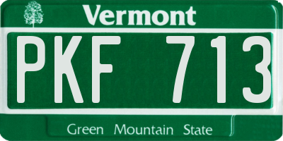 VT license plate PKF713